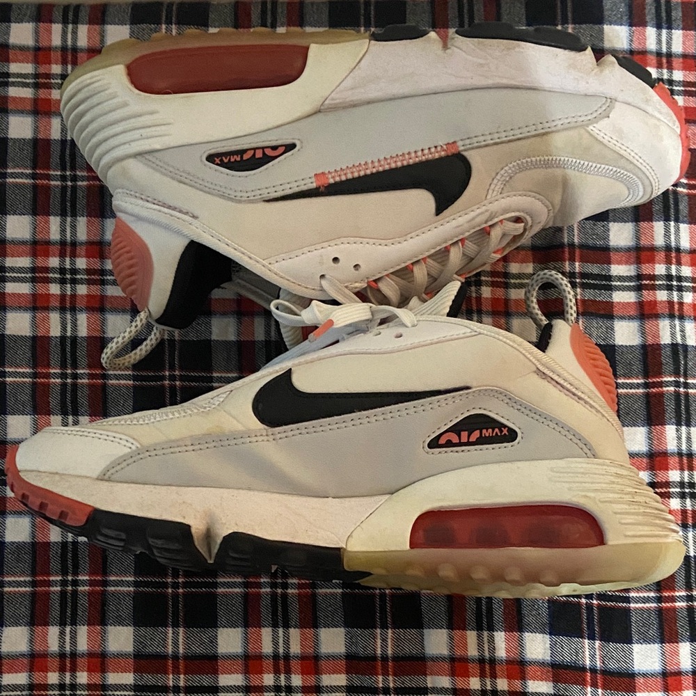 Nike Air Max White and Red Sneakers